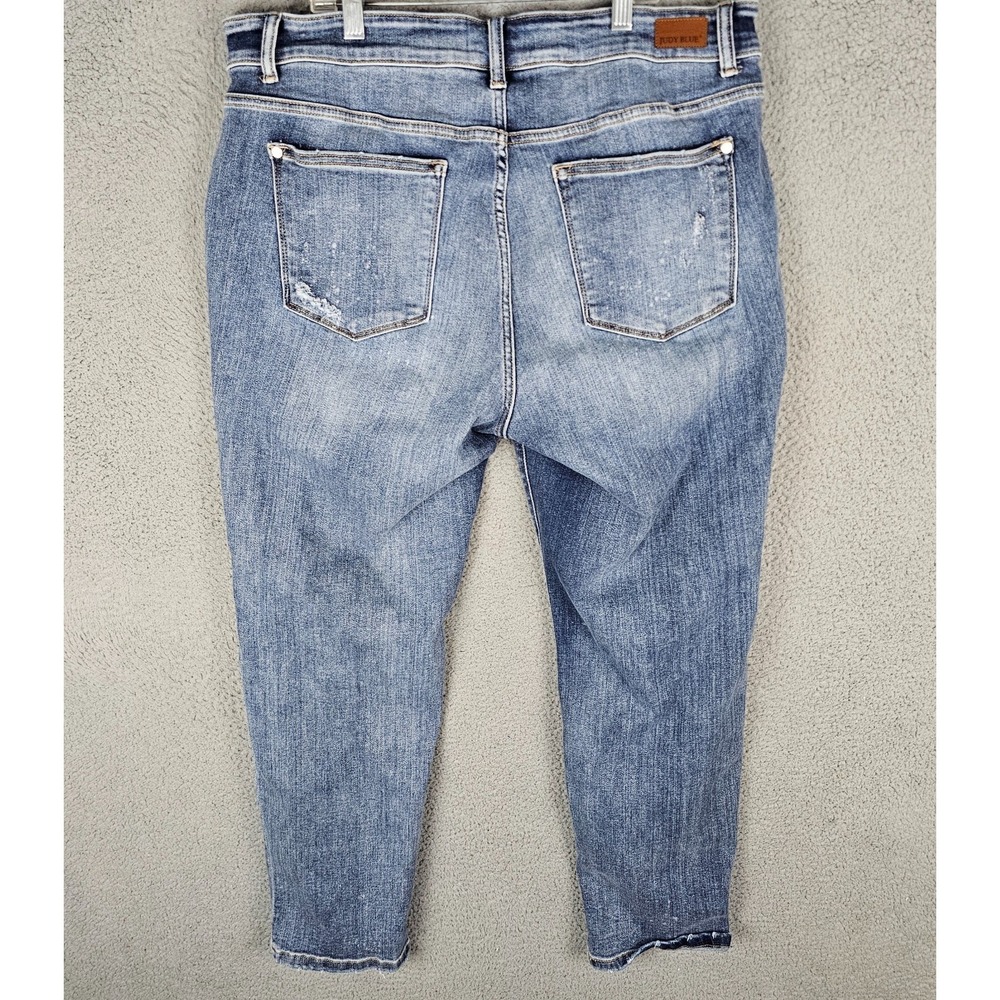 Judy Blue Boyfriend Fit Jeans Women's 18W Distressed Ripped Details JB82363MD-PL - Picture 2 of 11